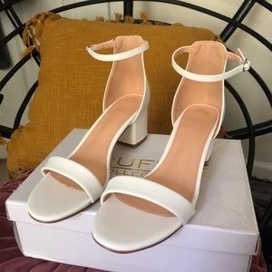 White strap chunky heels - elegant & brand new